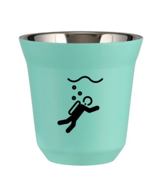 Tasse 80 ml TURQUOISE "Plongée (noir)" Tasse 80 ml TURQUOISE "Plongée (noir)"