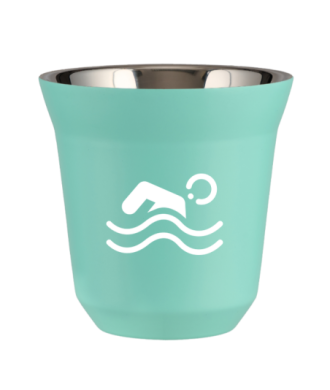 Tasse 80 ml TURQUOISE "Natation (blanc)" Tasse 80 ml TURQUOISE "Natation (blanc)"