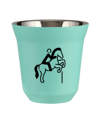 Tasse 80 ml TURQUOISE "Équitation 1" Tasse 80 ml TURQUOISE "Équitation 1"