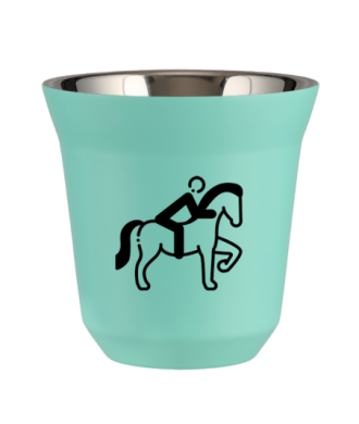 Tasse 80 ml TURQUOISE "Équitation 2 (noir)" Tasse 80 ml TURQUOISE "Équitation 2 (noir)"