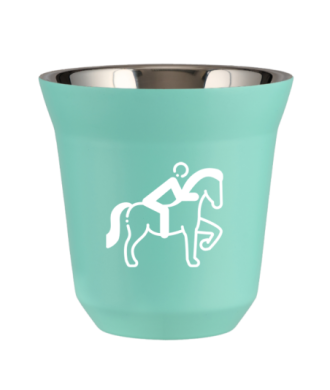 Tasse 80 ml TURQUOISE "Équitation 2 (blanc)" Tasse 80 ml TURQUOISE "Équitation 2 (blanc)"