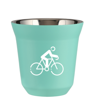 Tasse 80 ml TURQUOISE "Cyclisme 3 (blanc)" Tasse 80 ml TURQUOISE "Cyclisme 3 (blanc)"