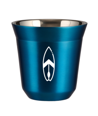 Tasse 80 ml BLEU MÉTALLIQUE "Planche (blanc)" Tasse 80 ml BLEU MÉTALLIQUE "Planche (blanc)"