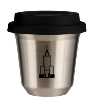 Tasse 80 ml ARGENT "Pałac kultury i nauki", avec couvercle noir Tasse 80 ml ARGENT "Pałac kultury i nauki", avec couvercle noir