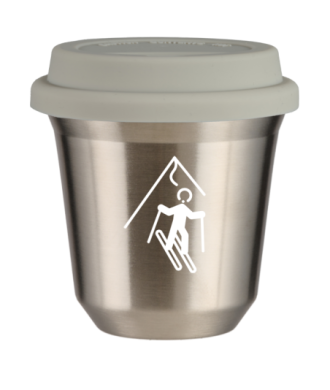 Tasse 80 ml ARGENT "Ski (blanc)", avec couvercle blanc Tasse 80 ml ARGENT "Ski (blanc)", avec couvercle blanc