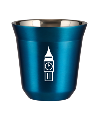 Tasse 80 ml BLEU MÉTALLIQUE "BIG BEN (blanc)" Tasse 80 ml BLEU MÉTALLIQUE "BIG BEN (blanc)"