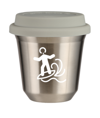 Tasse 80 ml ARGENT "Planche à voile (blanc)", avec couvercle blanc Tasse 80 ml ARGENT "Planche à voile (blanc)", avec couvercle blanc