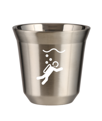 Tasse 80 ml ARGENT "Plongée (blanc)" Tasse 80 ml ARGENT "Plongée (blanc)"
