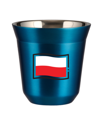 Tasse 80 ml BLEU MÉTALLIQUE "Drapeau polonais" Tasse 80 ml BLEU MÉTALLIQUE "Drapeau polonais"