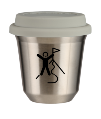 Tasse 80 ml ARGENT "Escalade 1", avec couvercle blanc Tasse 80 ml ARGENT "Escalade 1", avec couvercle blanc
