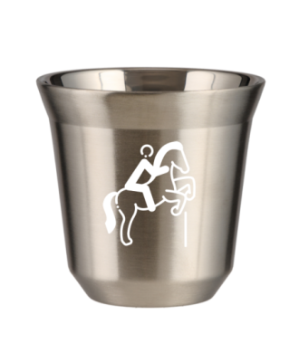 Tasse 80 ml ARGENT "Équitation 1 (blanc)" Tasse 80 ml ARGENT "Équitation 1 (blanc)"