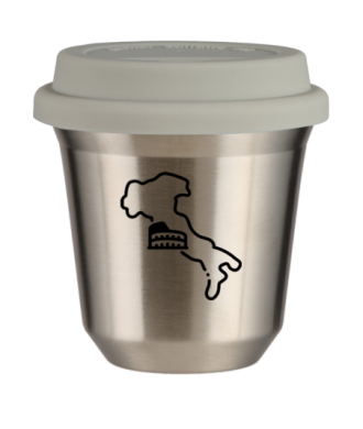 Tasse 80 ml ARGENT "Italie", avec couvercle blanc Tasse 80 ml ARGENT "Italie", avec couvercle blanc