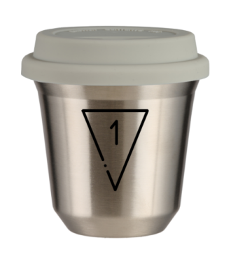 Tasse 80 ml ARGENT "1", avec couvercle blanc Tasse 80 ml ARGENT "1", avec couvercle blanc