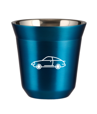 Tasse 80 ml BLEU MÉTALLIQUE "Voiture (blanc)" Tasse 80 ml BLEU MÉTALLIQUE "Voiture (blanc)"