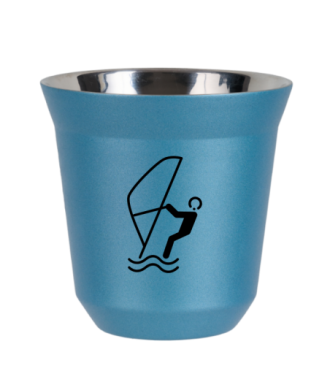 Tasse 80 ml BLEU CLAIR MÉTALLIQUE "Sports nautiques (noir)" Tasse 80 ml BLEU CLAIR MÉTALLIQUE "Sports nautiques (noir)"