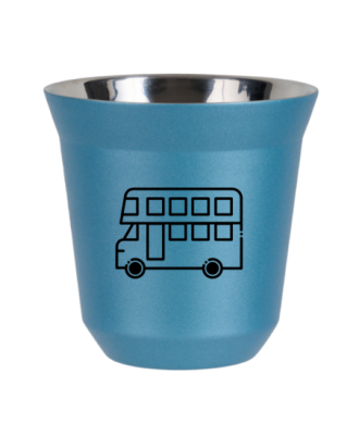 Tasse 80 ml BLEU CLAIR MÉTALLIQUE "Bus (noir)" Tasse 80 ml BLEU CLAIR MÉTALLIQUE "Bus (noir)"