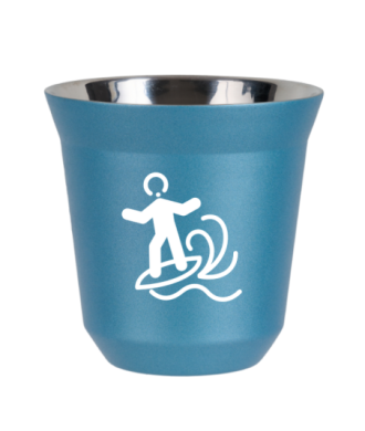 Tasse 80 ml BLEU CLAIR MÉTALLIQUE "Planche à voile (blanc)" Tasse 80 ml BLEU CLAIR MÉTALLIQUE "Planche à voile (blanc)"