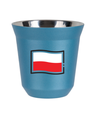 Tasse 80 ml BLEU CLAIR MÉTALLIQUE "Drapeau polonais" Tasse 80 ml BLEU CLAIR MÉTALLIQUE "Drapeau polonais"