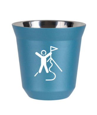 Tasse 80 ml BLEU CLAIR MÉTALLIQUE "Escalade 1 (blanc)" Tasse 80 ml BLEU CLAIR MÉTALLIQUE "Escalade 1 (blanc)"