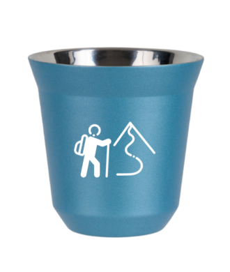 Tasse 80 ml BLEU CLAIR MÉTALLIQUE "Escalade 2 (blanc)" Tasse 80 ml BLEU CLAIR MÉTALLIQUE "Escalade 2 (blanc)"