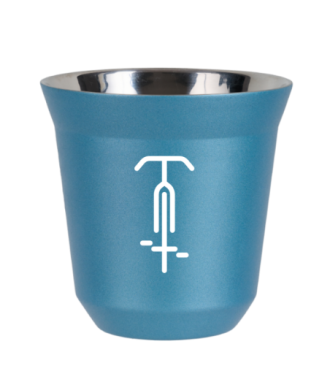 Tasse 80 ml BLEU CLAIR MÉTALLIQUE "Cyclisme 1 (blanc)" Tasse 80 ml BLEU CLAIR MÉTALLIQUE "Cyclisme 1 (blanc)"