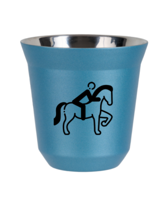 Tasse 80 ml BLEU CLAIR MÉTALLIQUE "Équitation 2" Tasse 80 ml BLEU CLAIR MÉTALLIQUE "Équitation 2"