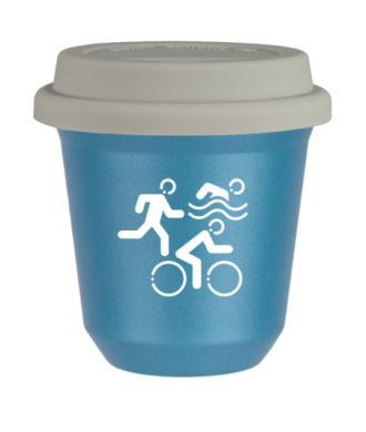 Tasse 80 ml BLEU CLAIR MÉTALLIQUE "Sports (blanc)", avec couvercle blanc Tasse 80 ml BLEU CLAIR MÉTALLIQUE "Sports (blanc)", avec couvercle blanc