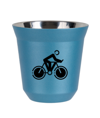 Tasse 80 ml BLEU CLAIR MÉTALLIQUE "Cyclisme 2" Tasse 80 ml BLEU CLAIR MÉTALLIQUE "Cyclisme 2"