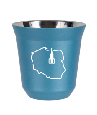 Tasse 80 ml BLEU CLAIR MÉTALLIQUE "Pologne (blanc)" Tasse 80 ml BLEU CLAIR MÉTALLIQUE "Pologne (blanc)"
