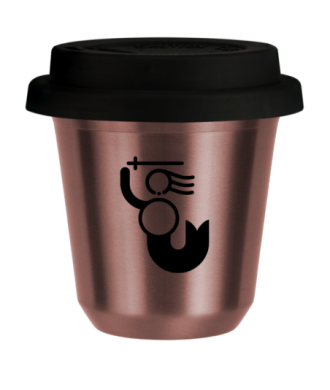 Tasse 80 ml OR ROSE "WARSZAWSKA SYRENKA", avec couvercle noir Tasse 80 ml OR ROSE "WARSZAWSKA SYRENKA", avec couvercle noir
