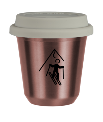 Tasse 80 ml OR ROSE "Ski", avec couvercle blanc Tasse 80 ml OR ROSE "Ski", avec couvercle blanc