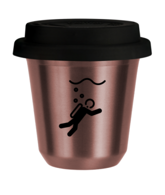 Tasse 80 ml OR ROSE "Plongée", avec couvercle noir Tasse 80 ml OR ROSE "Plongée", avec couvercle noir