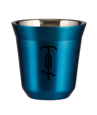 Tasse 80 ml BLEU MÉTALLIQUE "Cyclisme 1 (noir)" Tasse 80 ml BLEU MÉTALLIQUE "Cyclisme 1 (noir)"