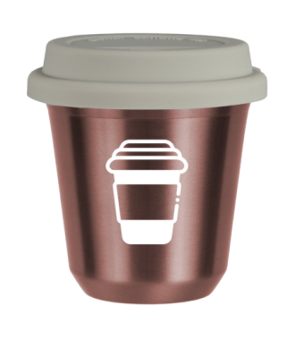 Tasse 80 ml OR ROSE, avec couvercle blanc Tasse 80 ml OR ROSE, avec couvercle blanc