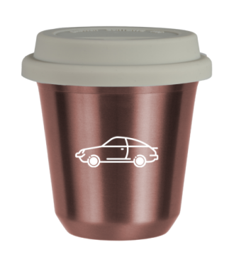 Tasse 80 ml OR ROSE "Voiture (blanc)", avec couvercle blanc Tasse 80 ml OR ROSE "Voiture (blanc)", avec couvercle blanc