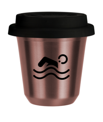 Tasse 80 ml OR ROSE "Natation", avec couvercle noir Tasse 80 ml OR ROSE "Natation", avec couvercle noir