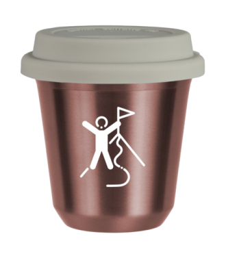 Tasse 80 ml OR ROSE "Escalade 1 (blanc)", avec couvercle blanc Tasse 80 ml OR ROSE "Escalade 1 (blanc)", avec couvercle blanc