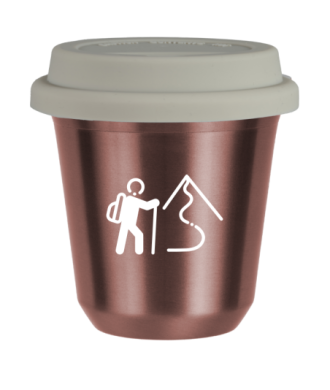 Tasse 80 ml OR ROSE "Escalade 2 (blanc)", avec couvercle blanc Tasse 80 ml OR ROSE "Escalade 2 (blanc)", avec couvercle blanc