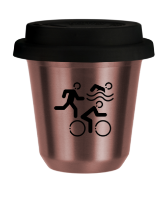 Tasse 80 ml OR ROSE "Sports", avec couvercle noir Tasse 80 ml OR ROSE "Sports", avec couvercle noir