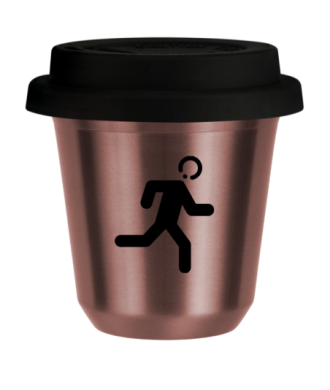 Tasse 80 ml OR ROSE "Coureur", avec couvercle noir Tasse 80 ml OR ROSE "Coureur", avec couvercle noir