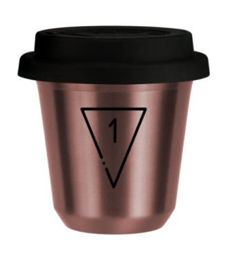 Tasse 80 ml OR ROSE "1", avec couvercle noir Tasse 80 ml OR ROSE "1", avec couvercle noir