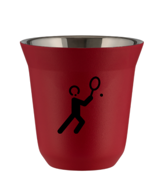 Tasse 80 ml ROUGE "Tennis 1 (noir)" Tasse 80 ml ROUGE "Tennis 1 (noir)"