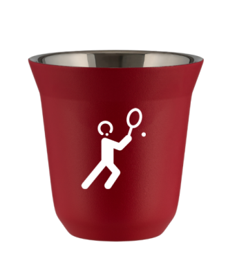 Tasse 80 ml ROUGE "Tennis 1 (blanc)" Tasse 80 ml ROUGE "Tennis 1 (blanc)"