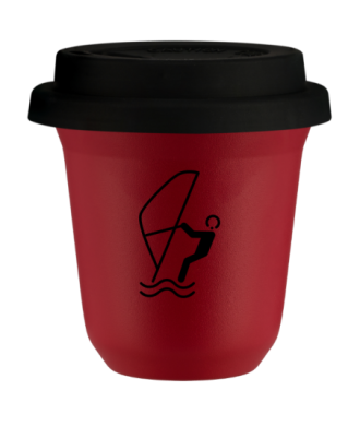 Tasse 80 ml ROUGE "Sports nautiques (noir)", avec couvercle noir Tasse 80 ml ROUGE "Sports nautiques (noir)", avec couvercle noir