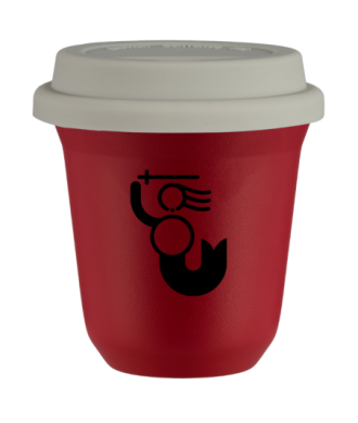 Tasse 80 ml ROUGE "WARSZAWSKA SYRENKA", avec couvercle blanc Tasse 80 ml ROUGE "WARSZAWSKA SYRENKA", avec couvercle blanc