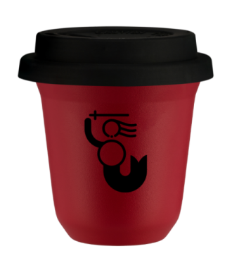 Tasse 80 ml ROUGE "WARSZAWSKA SYRENKA (noir)", avec couvercle noir Tasse 80 ml ROUGE "WARSZAWSKA SYRENKA (noir)", avec couvercle noir