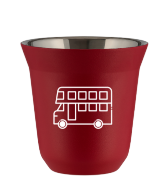 Tasse 80 ml ROUGE "Bus (blanc)" Tasse 80 ml ROUGE "Bus (blanc)"