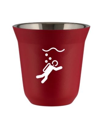Tasse 80 ml ROUGE "Plongée (blanc)" Tasse 80 ml ROUGE "Plongée (blanc)"