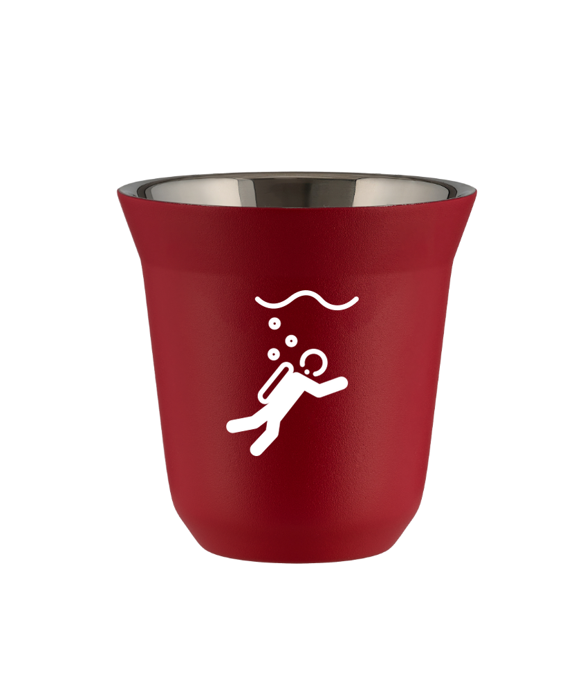 Tasse 80 ml ROUGE "Plongée (blanc)" Tasse 80 ml ROUGE "Plongée (blanc)"