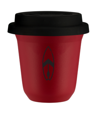 Tasse 80 ml ROUGE "Planche (noir)", avec couvercle noir Tasse 80 ml ROUGE "Planche (noir)", avec couvercle noir